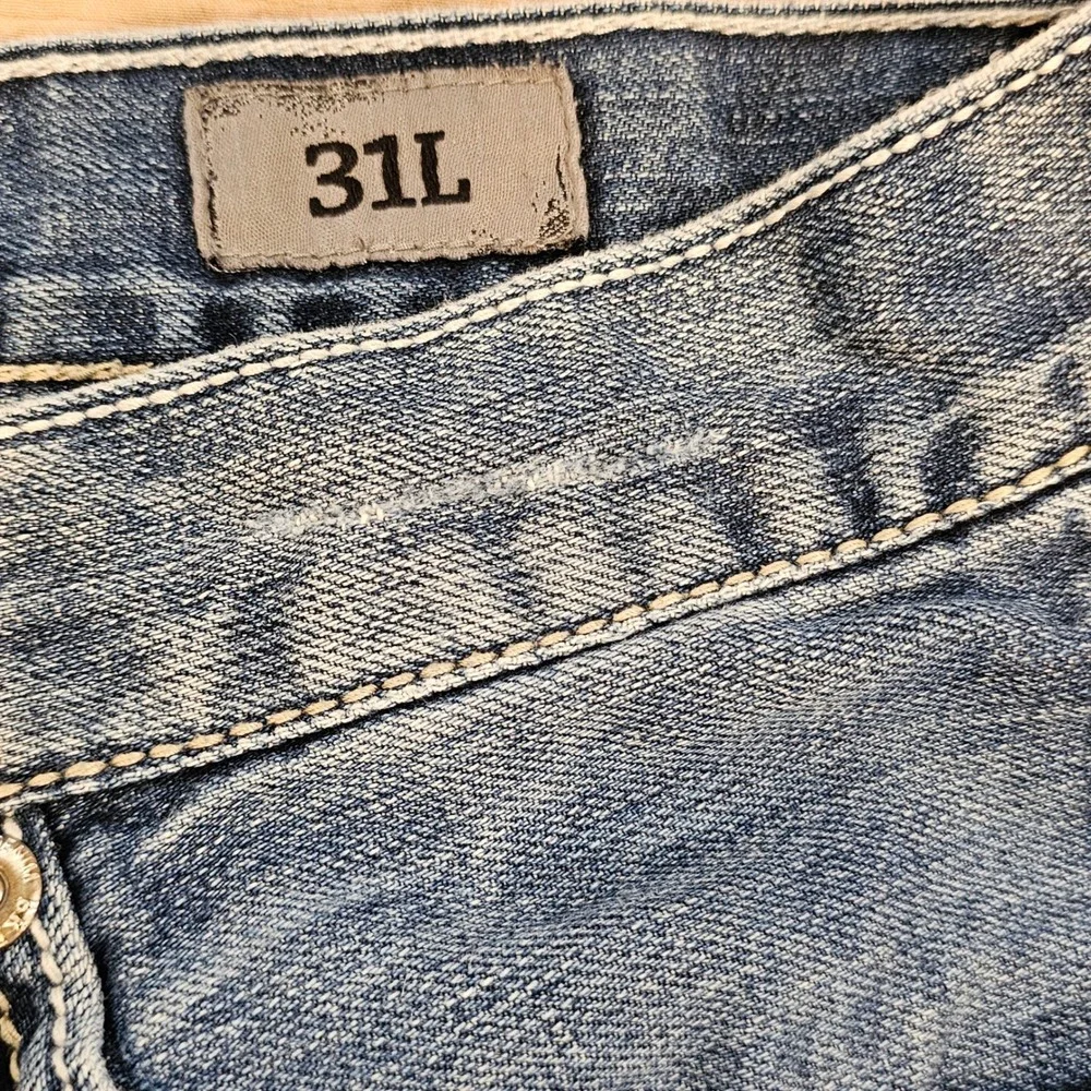 BKE Denim Aiden Straight Distressed Jeans Mens 31L Medium Wash ABM2512